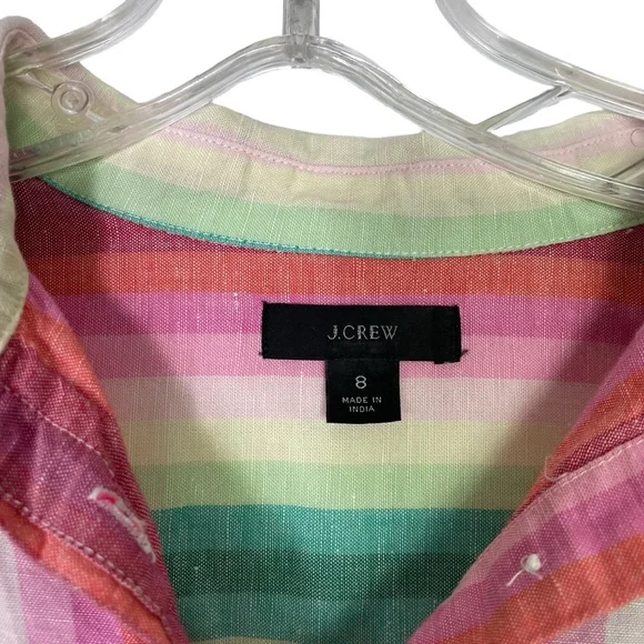 J.Crew Classic-fit boy shirt in rainbow stripe - Picture 4 of 7